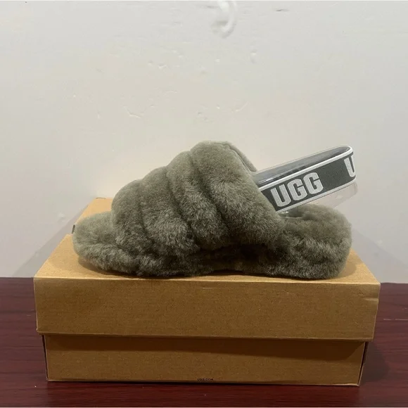Ugg Fluff Yeah Slide, 1095119, Burnt Olive - Picture 5 of 11